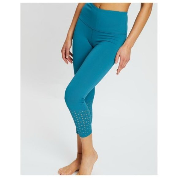 Gaiam Om Cora Teal High Waisted Laser Cut - Picture 2 of 7